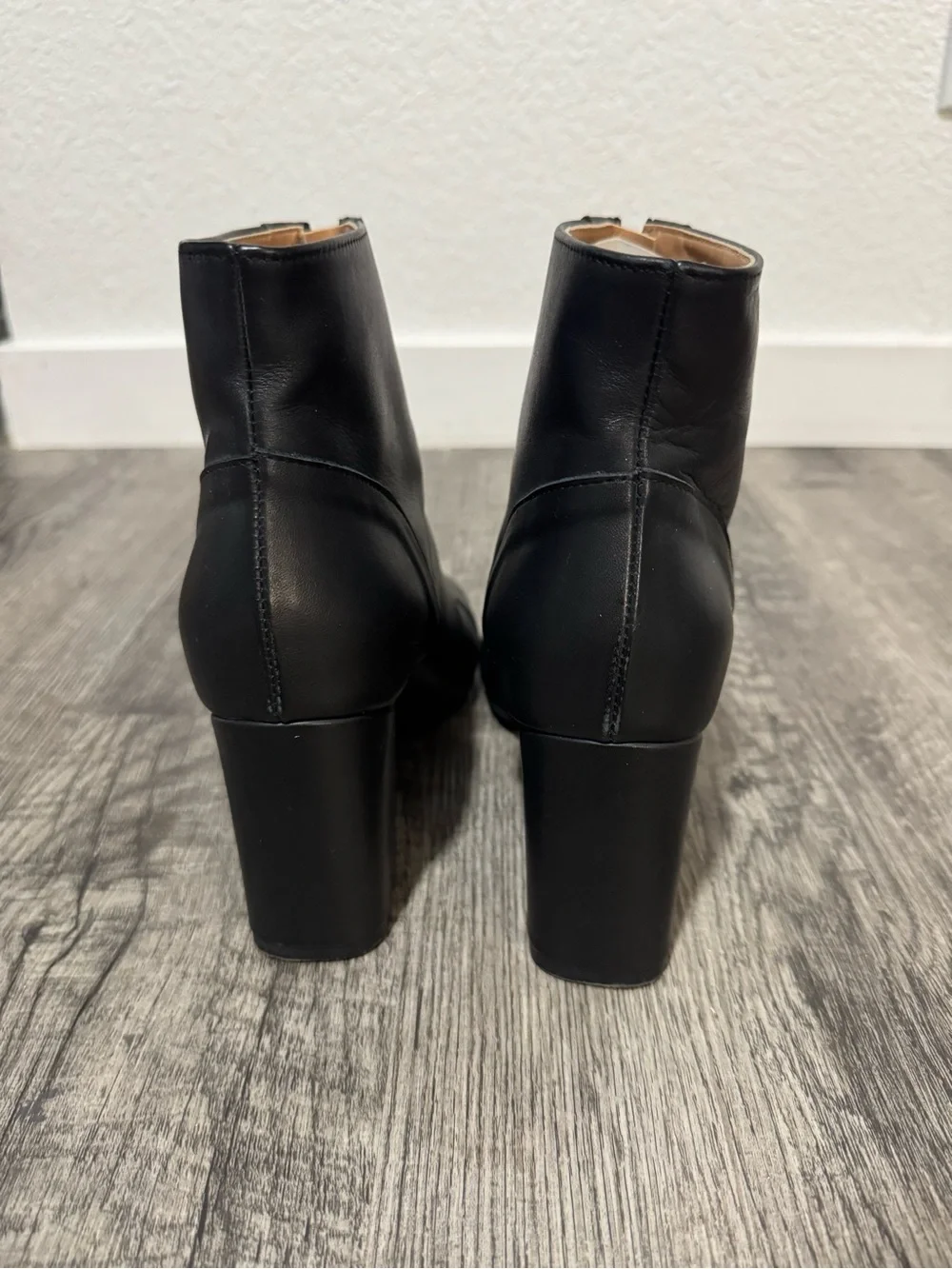 Love Moschino Black Leather Zip Ankle Boots